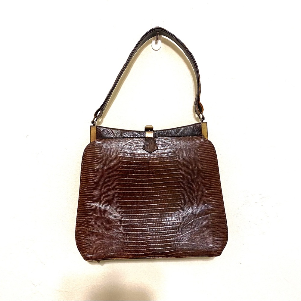 Vintage brown leather handbag